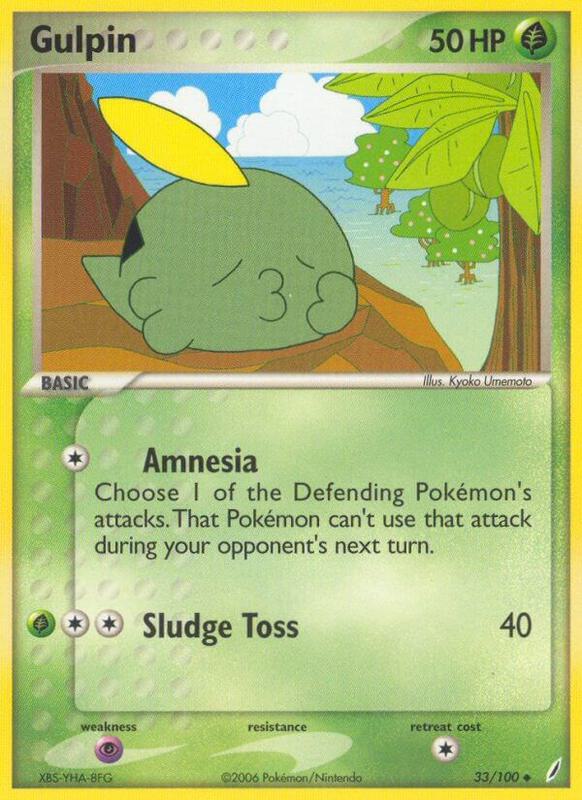 Gulpin Pokemon card from Crystal Guardians