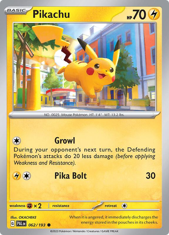 Pikachu Pokemon card from SV02: Paldea Evolved