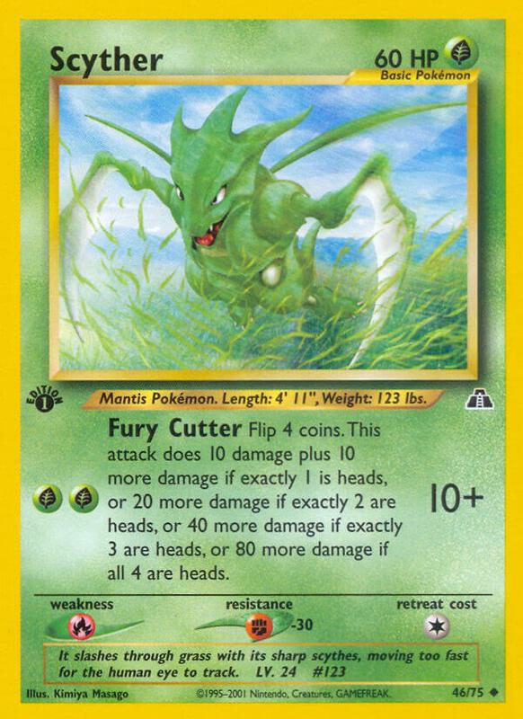 Scyther Pokemon card from Neo Discovery