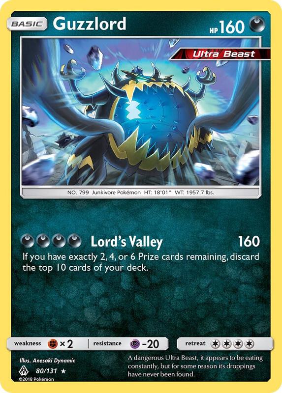 Guzzlord Pokemon card from SM - Forbidden Light