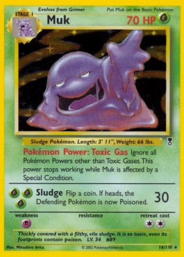 Muk Pokemon card from Legendary Collection