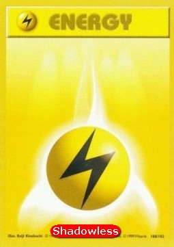 Lightning Energy Pokemon card from Base Set