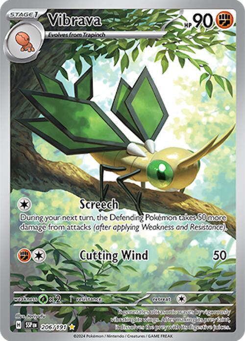 Vibrava Pokemon card from SV08: Surging Sparks