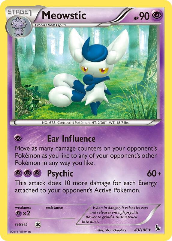 Meowstic Pokemon card from XY - Flashfire