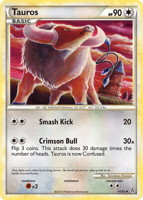 Tauros Pokemon card from Unleashed