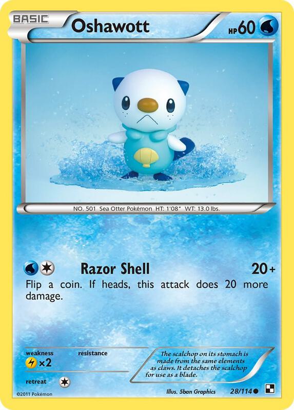 Oshawott (28) Pokemon card from Black and White