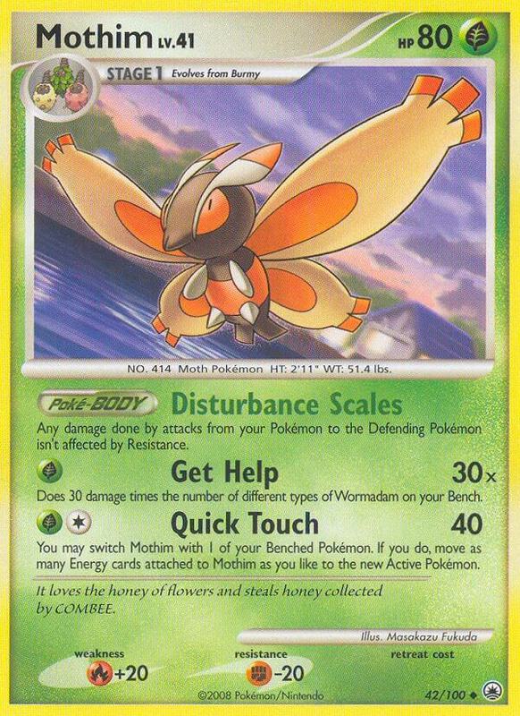 Mothim Pokemon card from Majestic Dawn