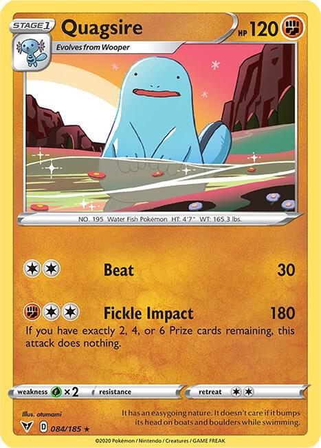 Quagsire Pokemon card from SWSH04: Vivid Voltage