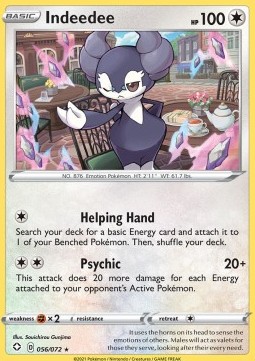 Indeedee Pokemon card from Shining Fates