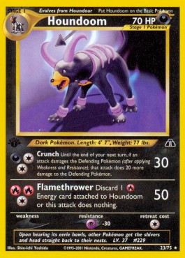 Houndoom Pokemon card from Neo Discovery