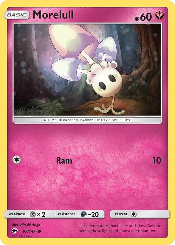 Morelull Pokemon card from SM - Burning Shadows