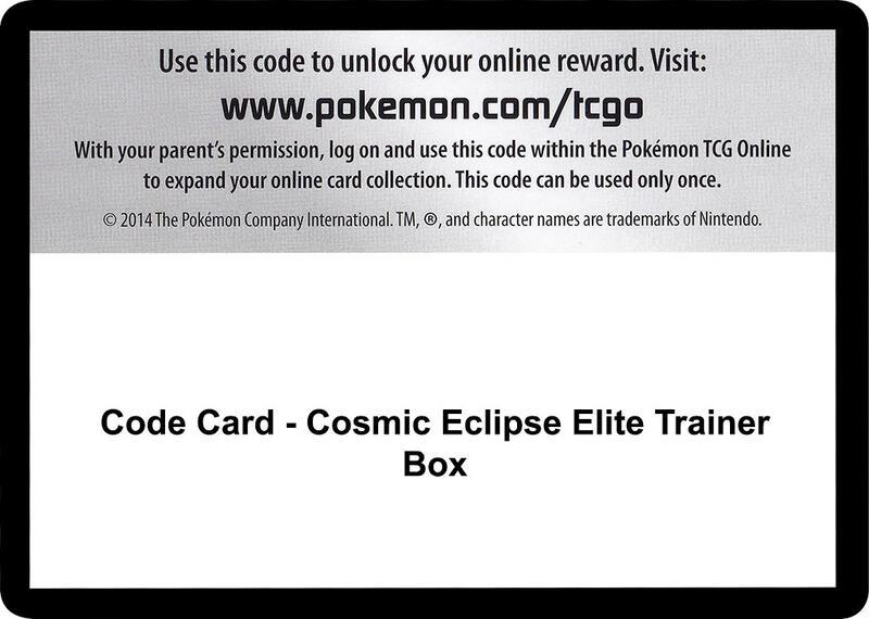 Code Card - Cosmic Eclipse Elite Trainer Box Pokemon card from SM - Cosmic Eclipse