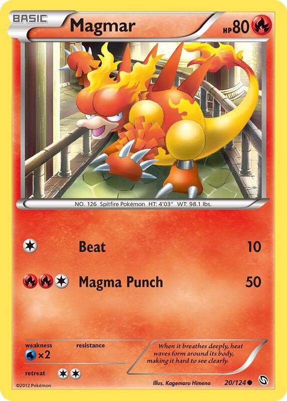 Magmar Pokemon card from Dragons Exalted