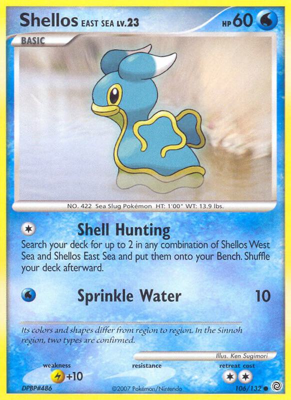 Shellos East Sea Pokemon card from Secret Wonders
