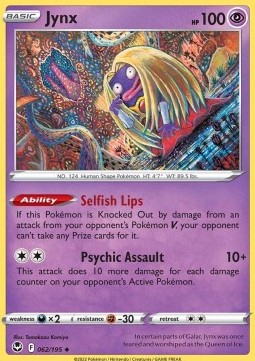 Jynx Pokemon card from Silver Tempest