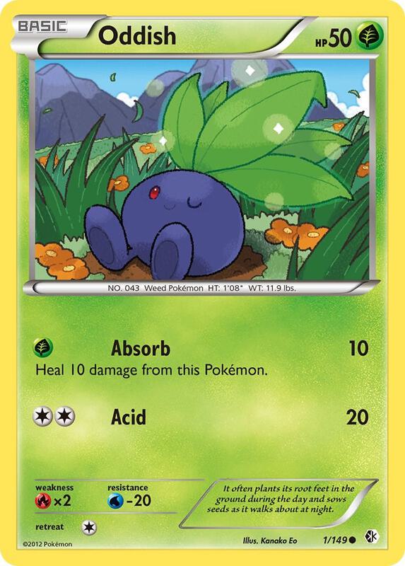 Oddish Pokemon card from Boundaries Crossed