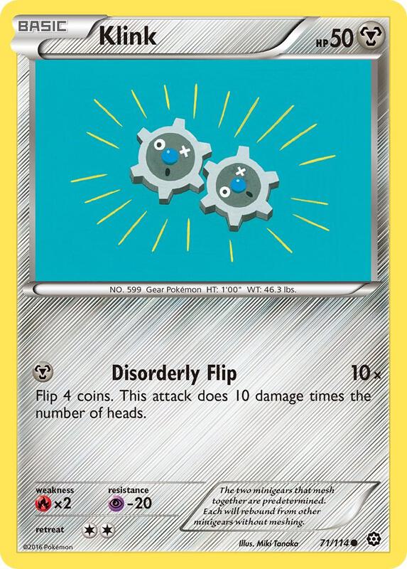 Klink Pokemon card from XY - Steam Siege