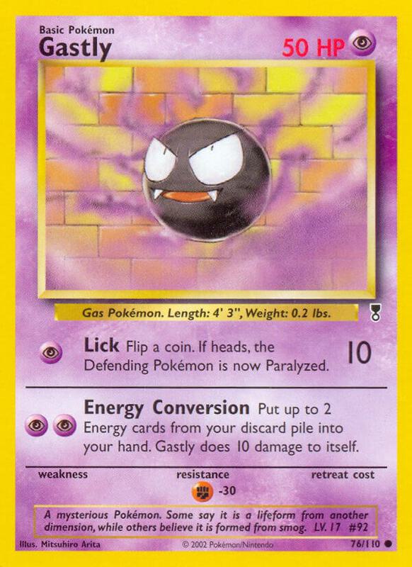 Gastly Pokemon card from Legendary Collection