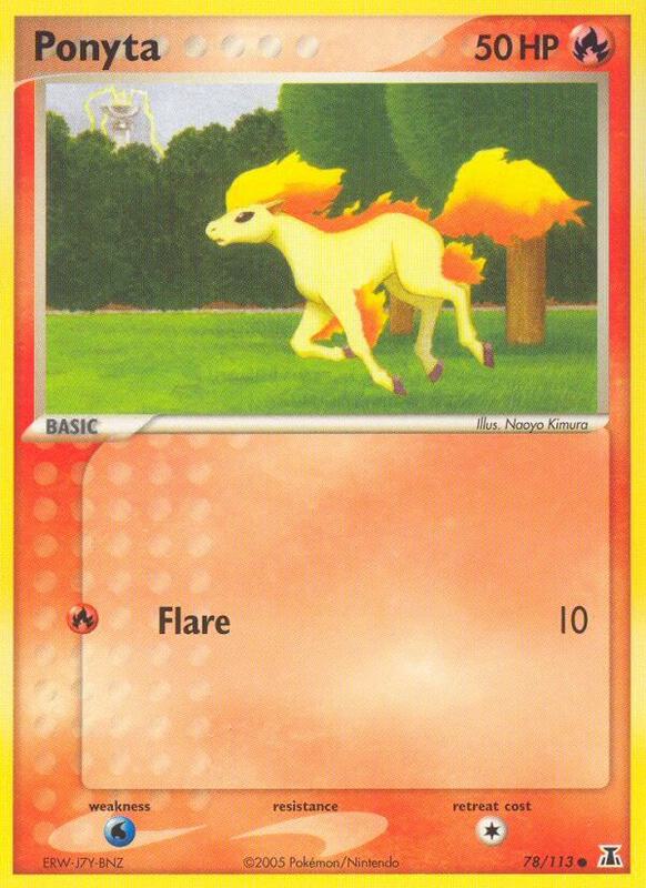 Ponyta Pokemon card from Delta Species