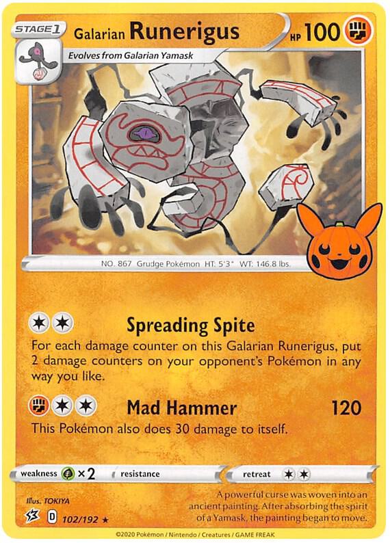 Galarian Runerigus Pokemon card from Trick or Trade BOOster Bundle 2023