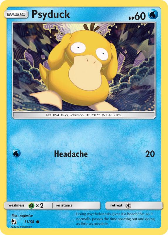 Psyduck Pokemon card from Hidden Fates