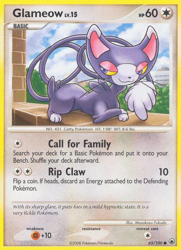 Glameow Pokemon card from Majestic Dawn