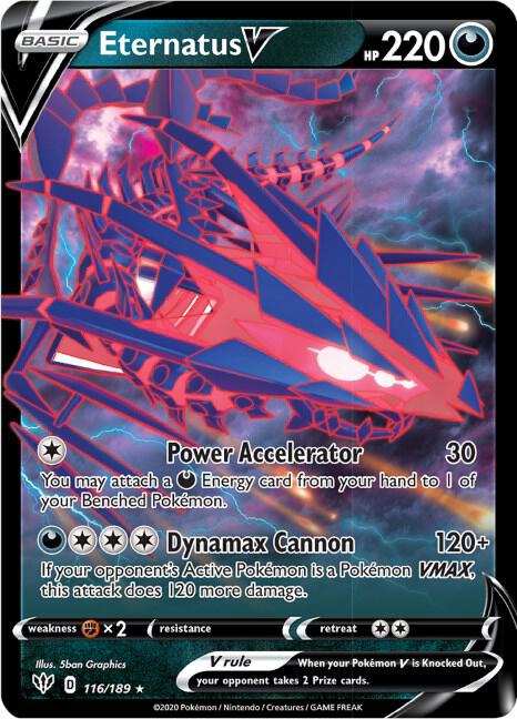 Eternatus V Pokemon card from SWSH03: Darkness Ablaze
