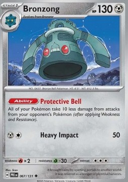 Bronzong Pokemon card from Prismatic Evolutions