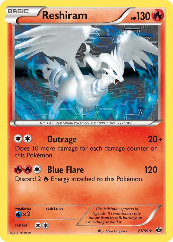 Reshiram Pokemon card from Next Destinies