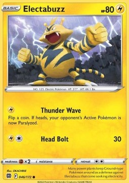 Electabuzz Pokemon card from Brilliant Stars
