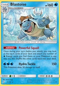 Blastoise Pokemon card from Team Up