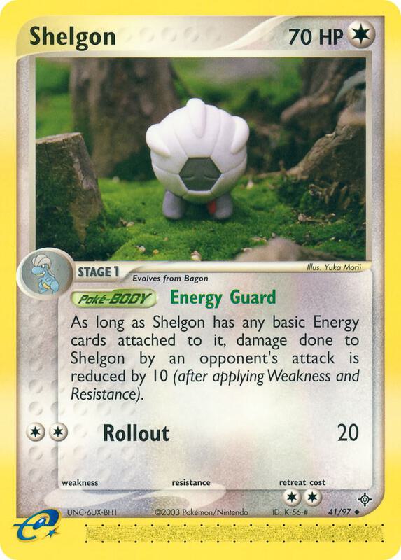 Shelgon Pokemon card from Dragon