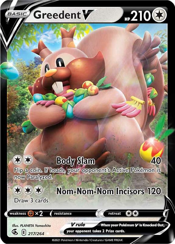 Greedent V Pokemon card from SWSH08: Fusion Strike