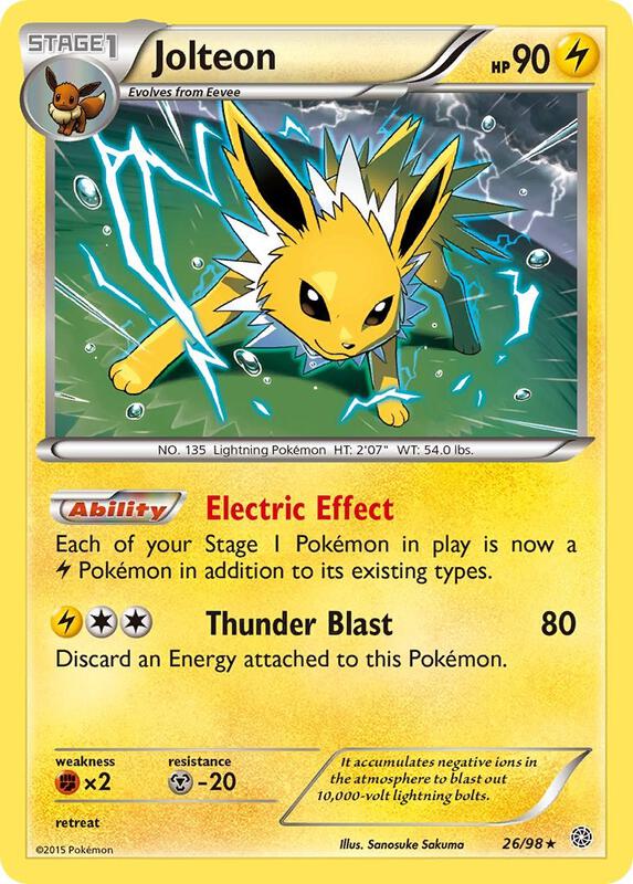 Jolteon Pokemon card from XY - Ancient Origins