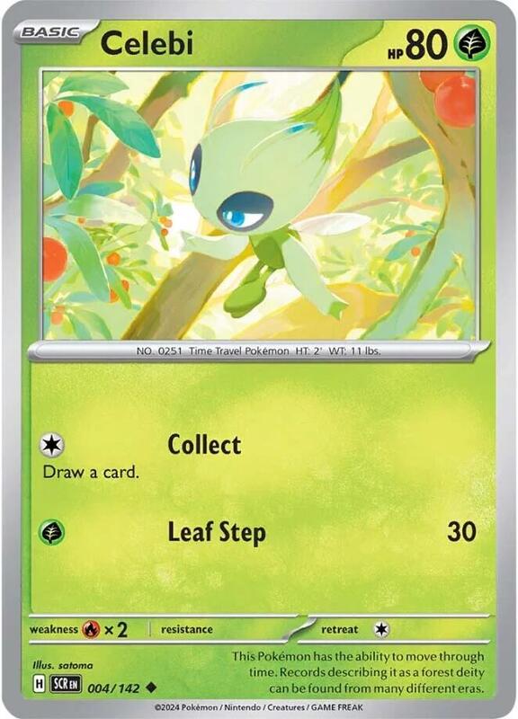 Celebi Pokemon card from SV07: Stellar Crown