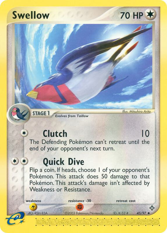 Swellow Pokemon card from Dragon