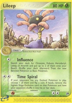 Lileep Pokemon card from EX Sandstorm