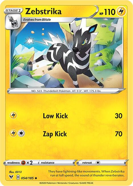 Zebstrika Pokemon card from SWSH04: Vivid
