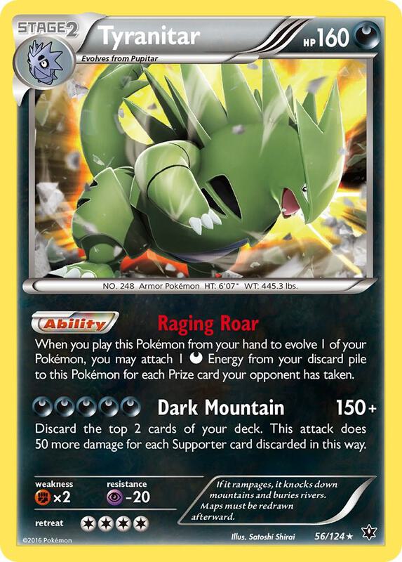 Tyranitar Pokemon card from XY - Fates Collide