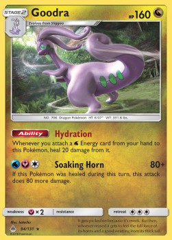 Goodra Pokemon card from Forbidden Light