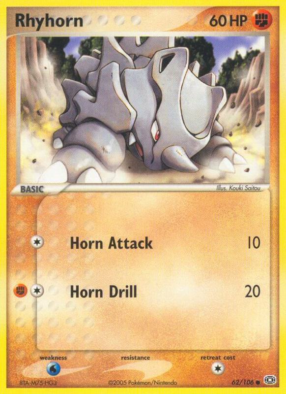 Rhyhorn Pokemon card from Emerald