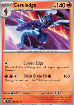 Ceruledge Pokemon card from Surging Sparks