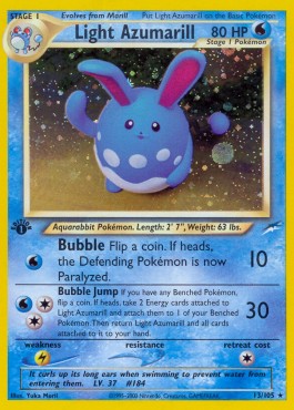 Light Azumarill Pokemon card from Neo Destiny