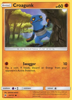 Croagunk Pokemon card from Forbidden Light