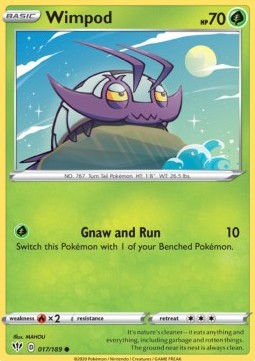 Wimpod Pokemon card from Darkness Ablaze
