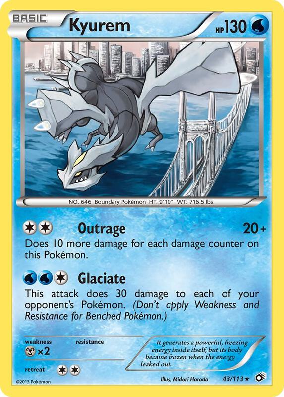 Kyurem Pokemon card from Legendary Treasures