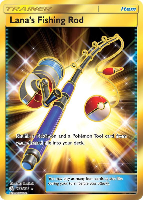 Lana's Fishing Rod (Secret) Pokemon card from SM - Cosmic Eclipse