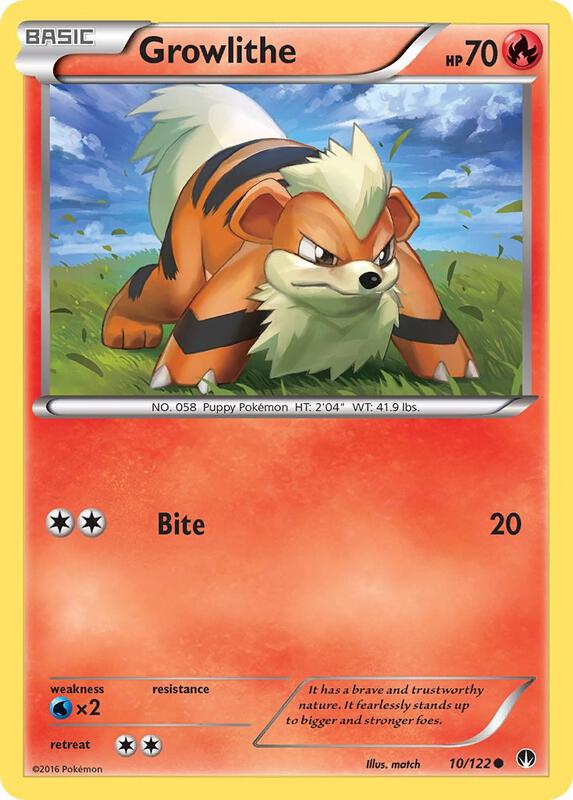 Growlithe Pokemon card from XY - BREAKpoint
