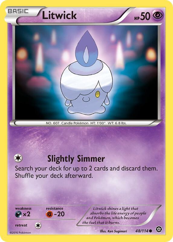 Litwick Pokemon card from XY - Steam Siege