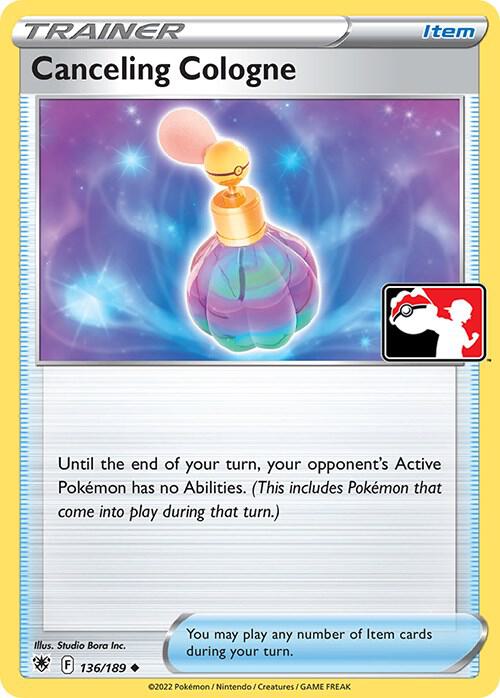 Canceling Cologne Pokemon card from Prize Pack Series Cards